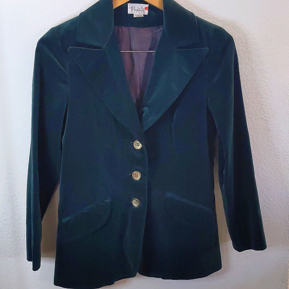 Vtg 70's Leslie Fay Velvet Blazer Jacket Boho Festival Hippie Y2k whimsigoth